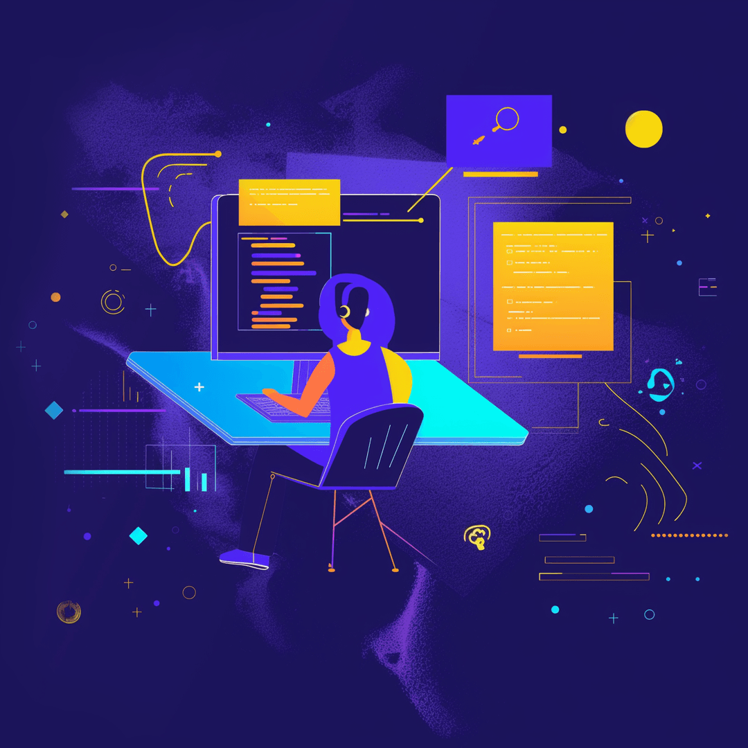 illustration of a person coding